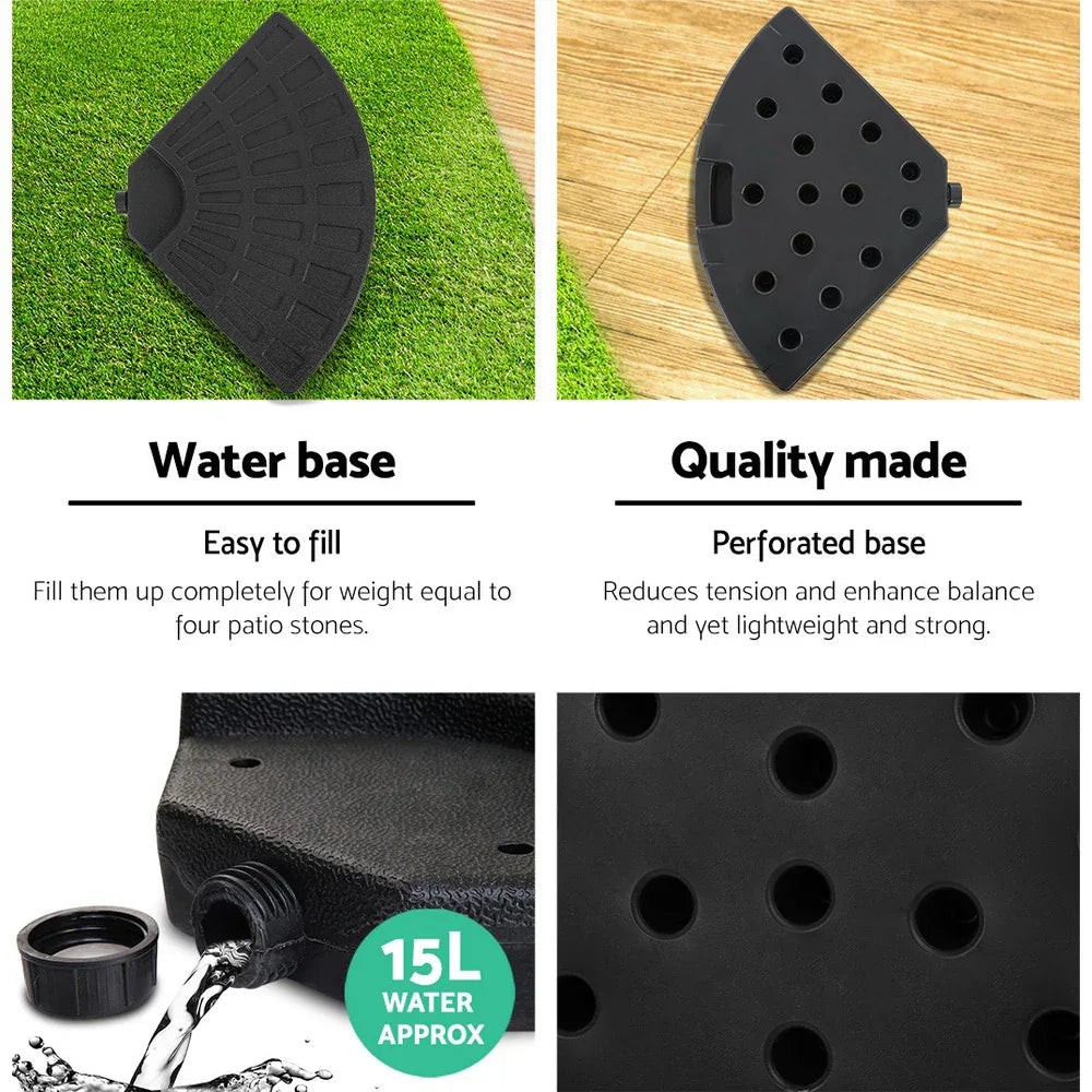 Instahut 3m Outdoor Umbrella w/Base Cantilever Beach Garden Patio Charcoal - Mekamart Australia