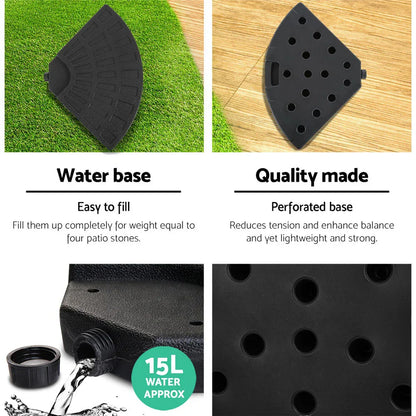 Instahut 3m Outdoor Umbrella w/Base Cantilever Beach Garden Patio Charcoal - Mekamart Australia