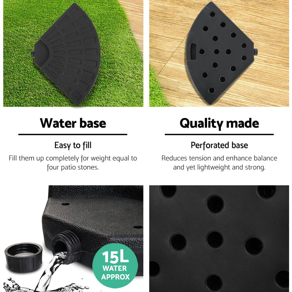 Instahut 3m Outdoor Umbrella w/Base Cantilever Beach Garden Patio Grey - Mekamart Australia