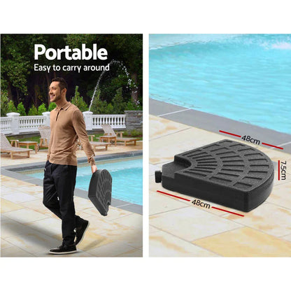Instahut 3m Outdoor Umbrella w/Base Cantilever Beach Garden Patio Navy - Mekamart Australia