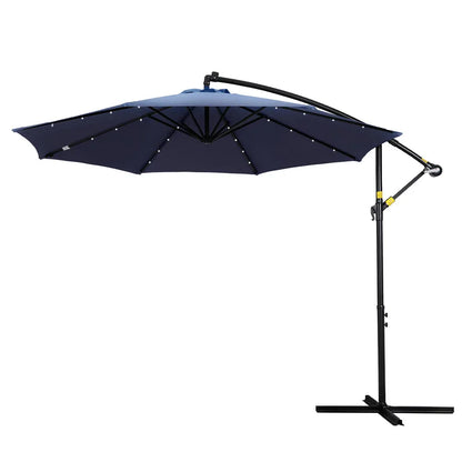 Instahut Outdoor Umbrella 3M Cantilever Beach LED Umbrellas Garden Shade Patio - Mekamart Australia