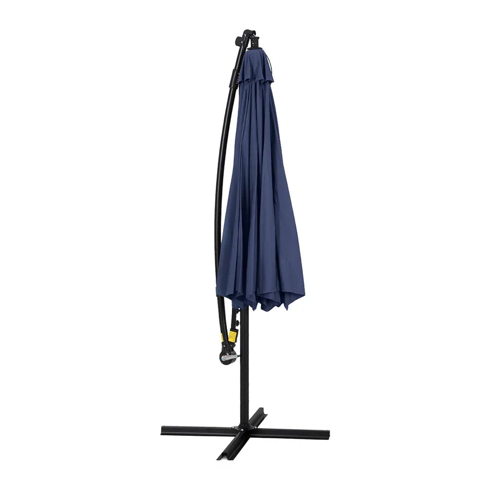Instahut Outdoor Umbrella 3M Cantilever Beach LED Umbrellas Garden Shade Patio - Mekamart Australia
