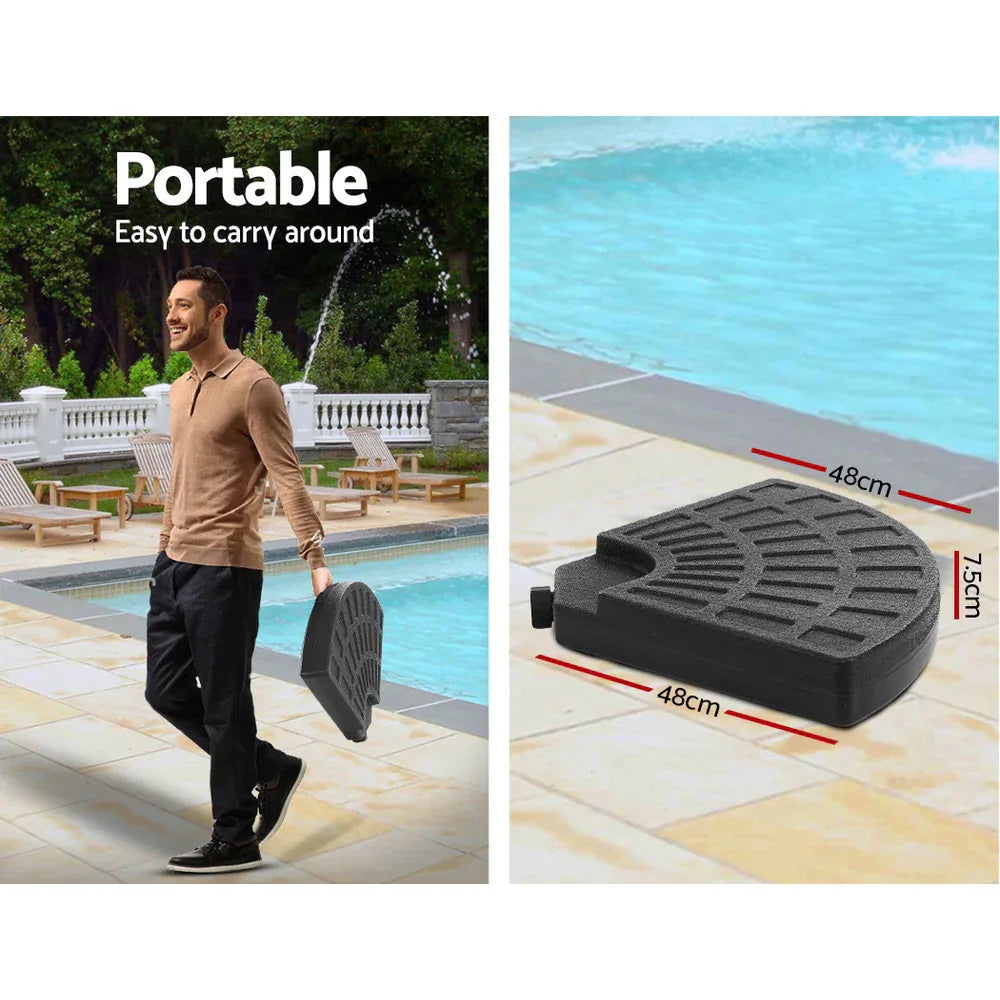 Instahut 3m Outdoor Umbrella w/Base Cantilever Garden Patio Beach Black - Mekamart Australia