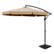 Instahut 3m Outdoor Umbrella w/Base Cantilever Garden Beach Patio Beige - Mekamart Australia