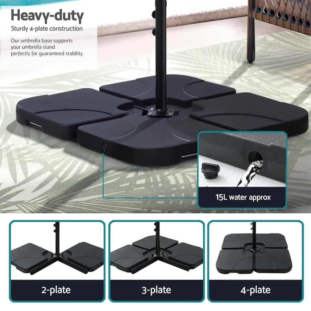 Instahut 3m Outdoor Umbrella w/Base Cantilever Garden Beach Patio Navy - Mekamart Australia