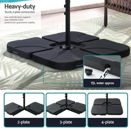 Instahut 3m Outdoor Umbrella w/Base Cantilever Garden Beach Patio Navy - Mekamart Australia