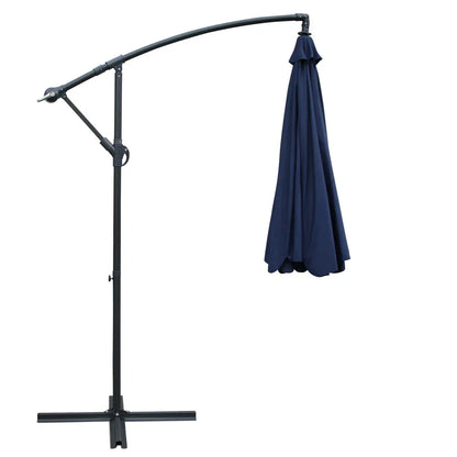 Instahut 3m Outdoor Umbrella Cantilever Garden Beach Patio Navy - Mekamart Australia