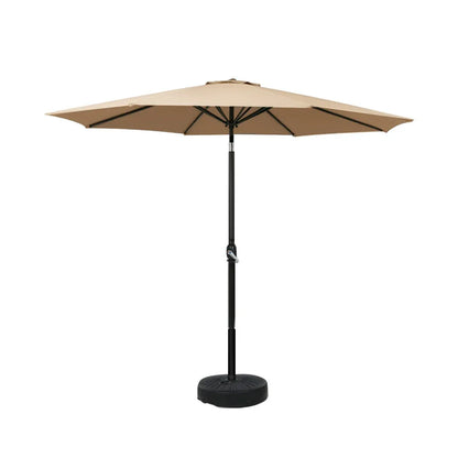 Instahut 2.7m Outdoor Umbrella w/Base Pole Stand Garden Sun Beige - Mekamart Australia