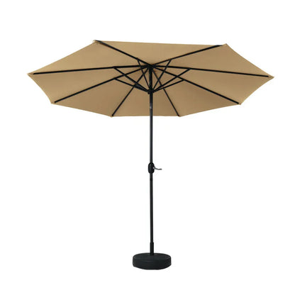 Instahut 2.7m Outdoor Umbrella w/Base Pole Stand Garden Sun Beige - Mekamart Australia
