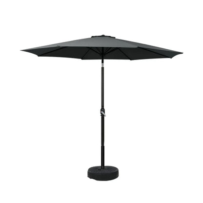 Instahut Outdoor Umbrella 2.7m Base Beach Pole Garden Tilt Sun Patio UV Black - Mekamart Australia