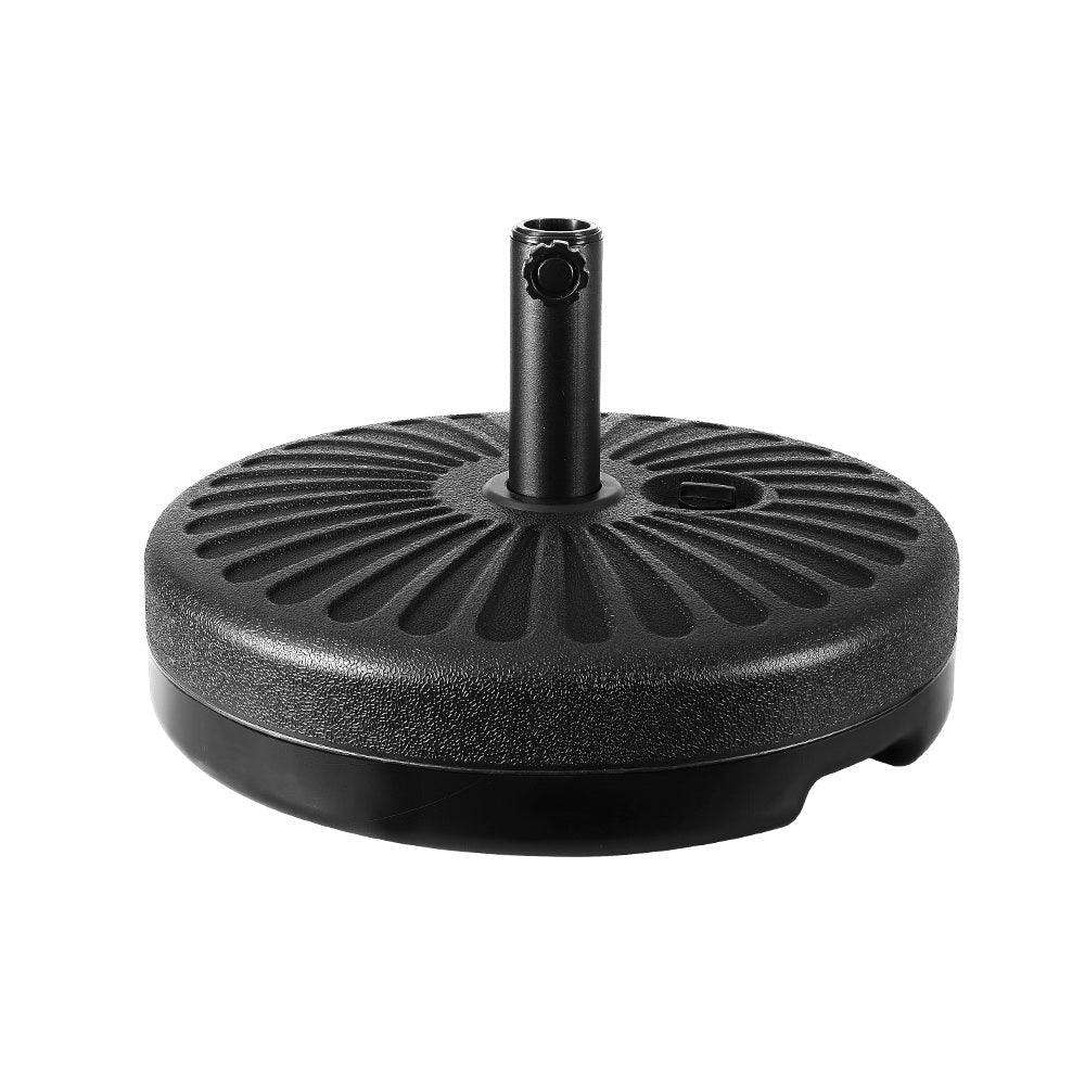 Instahut Outdoor Umbrella 2.7m Base Beach Pole Garden Tilt Sun Patio UV Black - Mekamart Australia