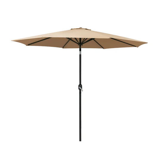 Instahut 2.7m Outdoor Umbrella Pole Stand Garden Sun Beige - Mekamart Australia