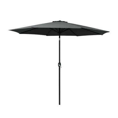 Instahut 2.7m Outdoor Umbrella w/Base Pole Stand Garden Beach Black - Mekamart Australia