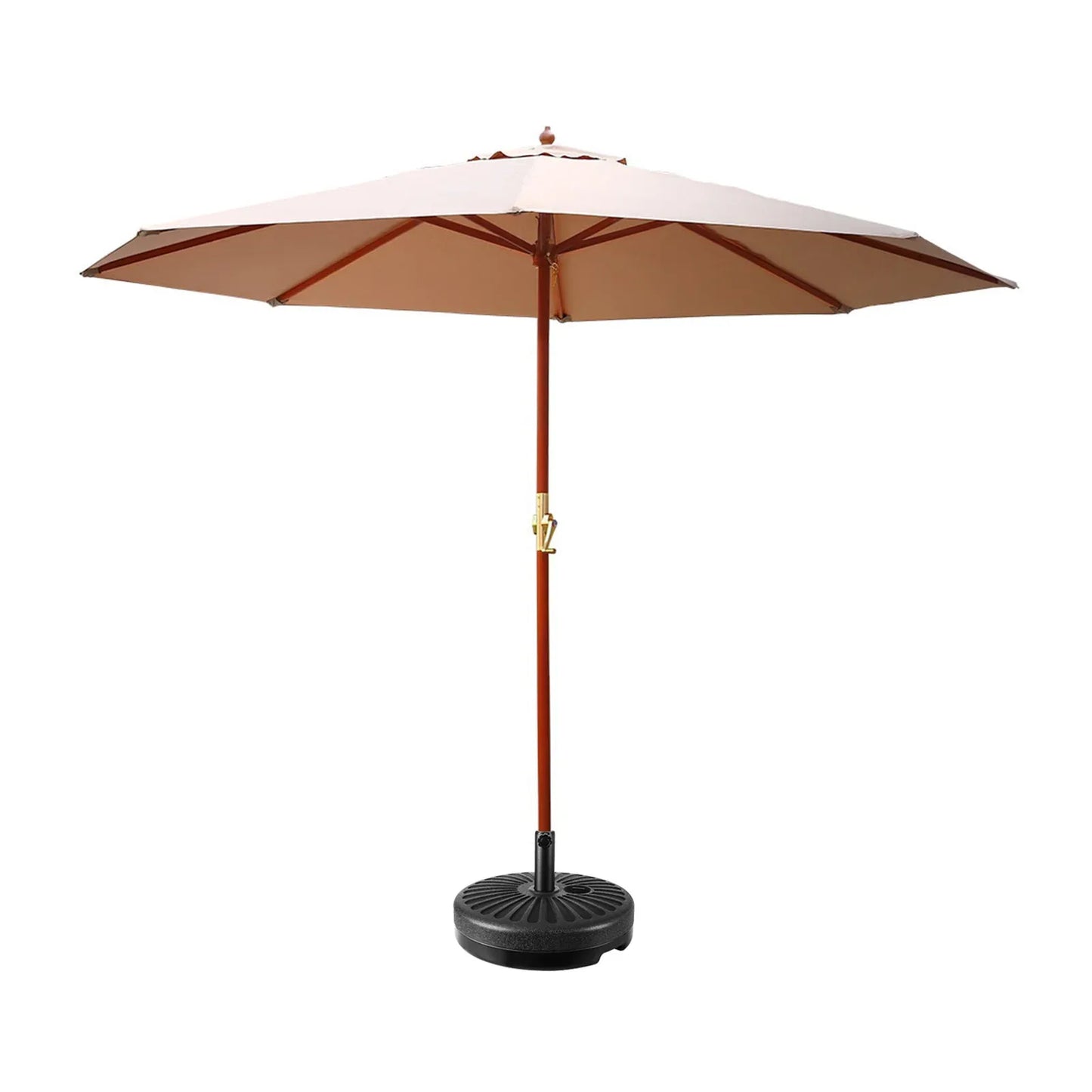 Instahut 3m Outdoor Umbrella w/Base Pole Umbrellas Garden Sun Stand Deck Beige - Mekamart Australia