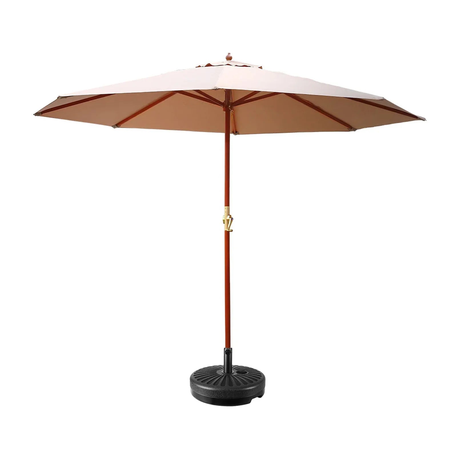 Instahut 3m Outdoor Umbrella w/Base Pole Umbrellas Garden Sun Stand Deck Beige - Mekamart Australia