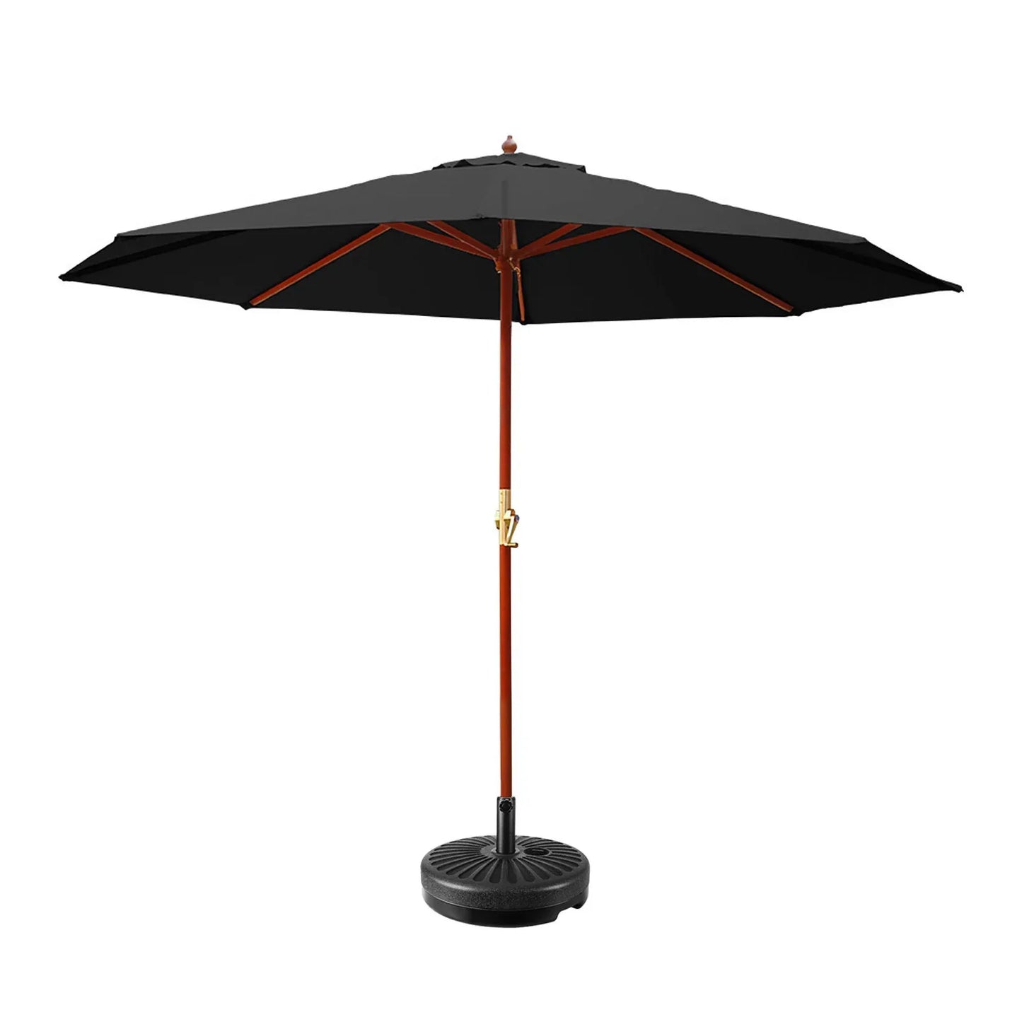 Instahut 3m Outdoor Umbrella w/Base Pole Umbrellas Garden Sun Stand Deck Black - Mekamart Australia