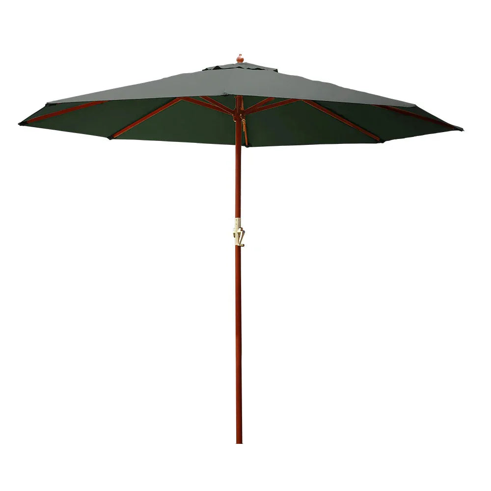Instahut 3m Outdoor Umbrella Pole Umbrellas Beach Garden Sun Stand Patio Charcoal - Mekamart Australia