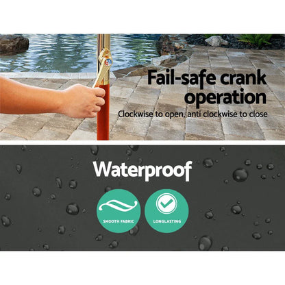 Instahut 3m Outdoor Umbrella Pole Umbrellas Beach Garden Sun Stand Patio Charcoal - Mekamart Australia