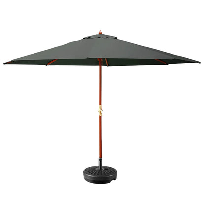 Instahut 3m Outdoor Umbrella w/Base Pole Umbrellas Garden Sun Stand Deck Charcoal - Mekamart Australia