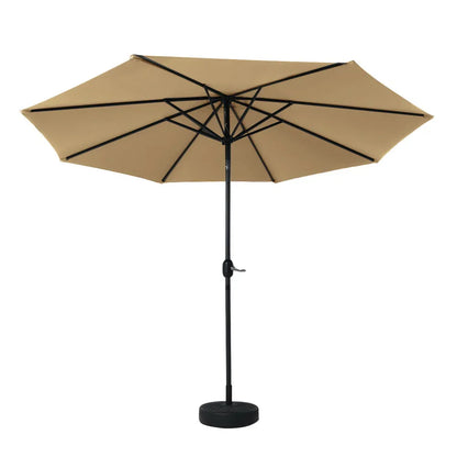 Instahut 3m Outdoor Umbrella w/Base Pole Tilt Beach Garden Patio Beige - Mekamart Australia