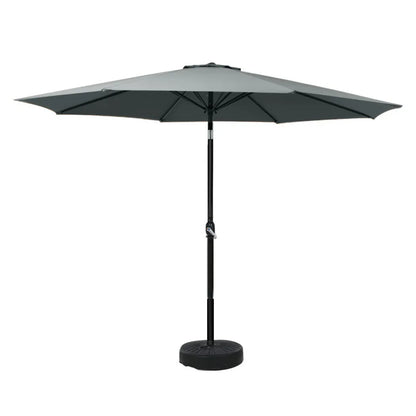 Instahut Outdoor Umbrella 3m Base Beach Pole Garden Tilt Sun Patio UV Charcoal - Mekamart Australia