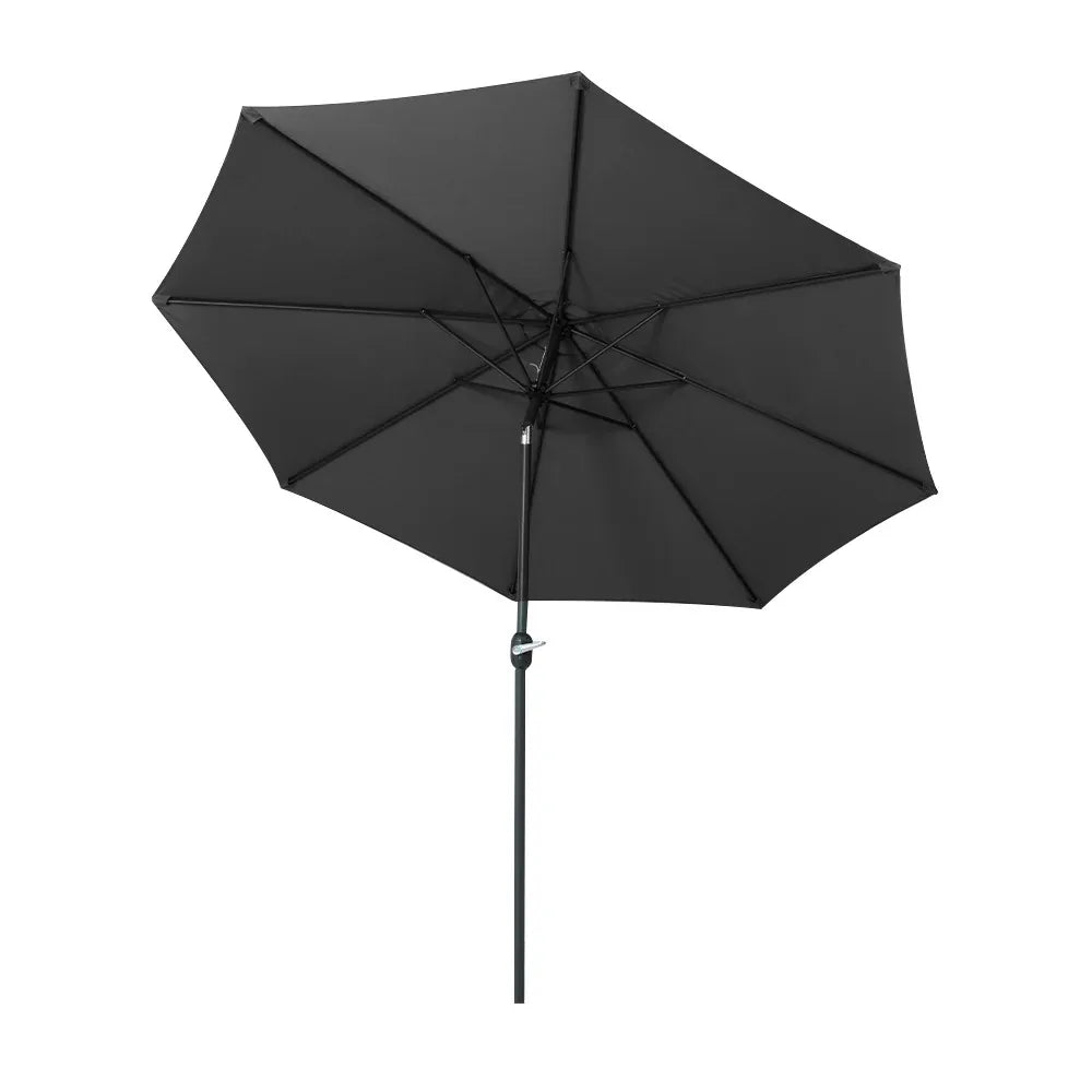 Instahut 3m Outdoor Umbrella Beach Pole Garden Patio Tilt Black - Mekamart Australia