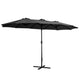 Instahut 4.57m Outdoor Umbrella Beach Pole Garden Tilt Black - Mekamart Australia