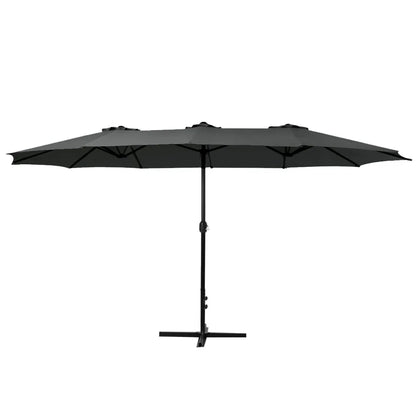 Instahut 4.57m Outdoor Umbrella Beach Pole Garden Tilt Black - Mekamart Australia