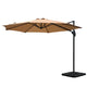 Instahut 3m Outdoor Umbrella w/Base Cantilever Beach Roma 360 Degree Tilt Beige - Mekamart Australia
