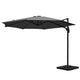 Instahut 3m Outdoor Umbrella w/Base Cantilever Beach Roma 360 Degree Tilt Charcoal - Mekamart Australia