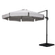 Instahut 3m Outdoor Umbrella w/Base Cantilever Beach Roma 360 Degree Tilt Grey - Mekamart Australia