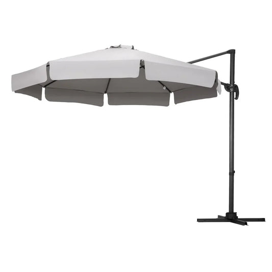 Instahut 3m Outdoor Umbrella Cantilever 360 Degree Tilt Beach Roma Grey - Mekamart Australia