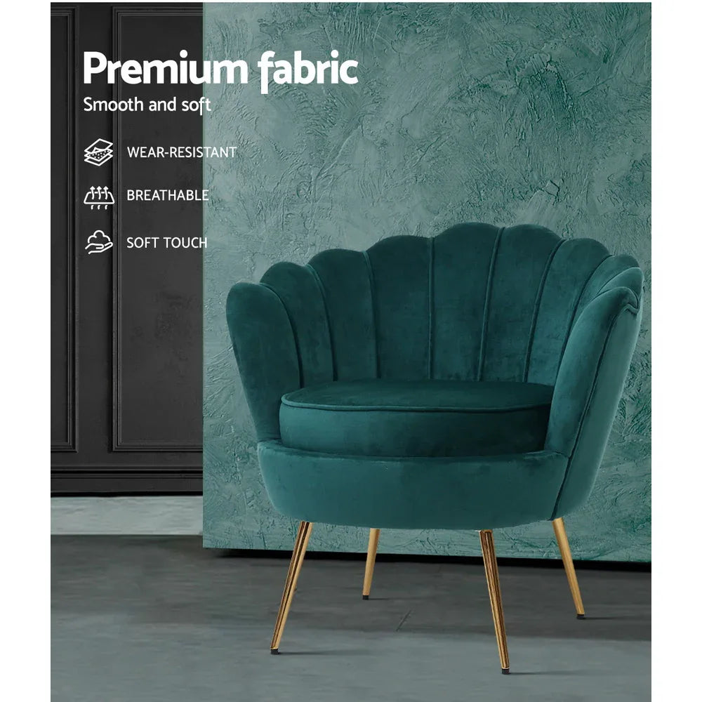 Artiss Armchair Velvet Green Callista - Mekamart Australia