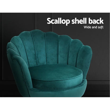 Artiss Armchair Velvet Green Callista - Mekamart Australia