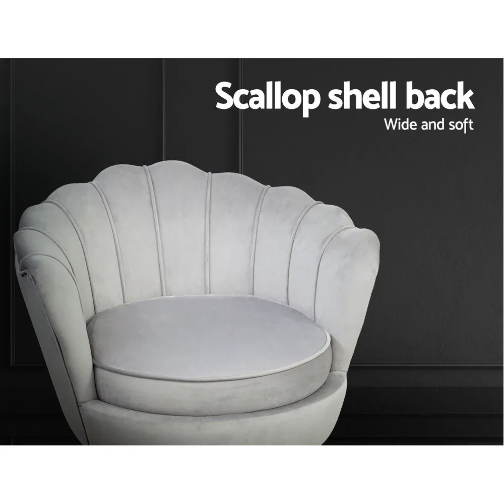 Artiss Armchair Velvet Grey Callista - Mekamart Australia