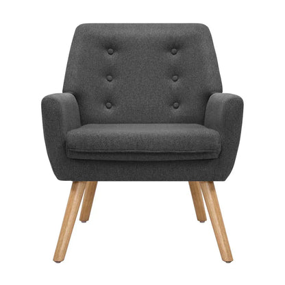 Artiss Armchair Linen Fabric Anne Charcoal - Mekamart Australia