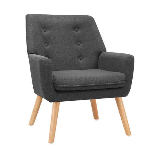 Artiss Armchair Linen Fabric Anne Charcoal - Mekamart Australia