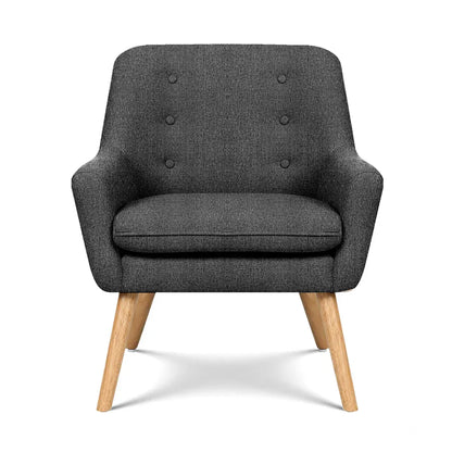 Artiss 2X Armchair Lounge Chair Accent Tub Chair Charcoal ANNE - Mekamart Australia