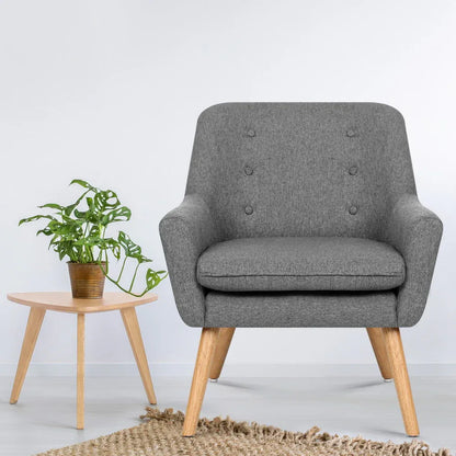 Artiss Armchair Linen Fabric Grey Charcoal - Mekamart Australia