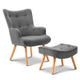 Artiss Armchair Set with Ottoman Grey Lansar - Mekamart Australia