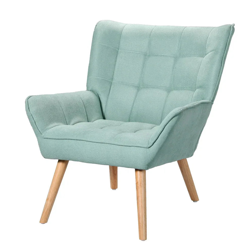 Artiss Armchair Lounge Chair Accent Chairs Sofa Linen Fabric Cushion Seat Blue - Mekamart Australia