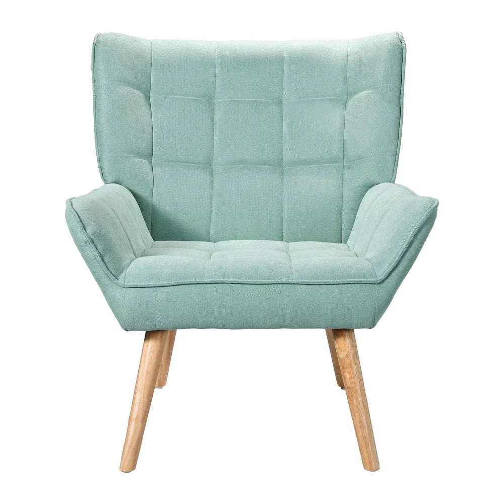 Artiss Armchair Lounge Chair Accent Chairs Sofa Linen Fabric Cushion Seat Blue - Mekamart Australia
