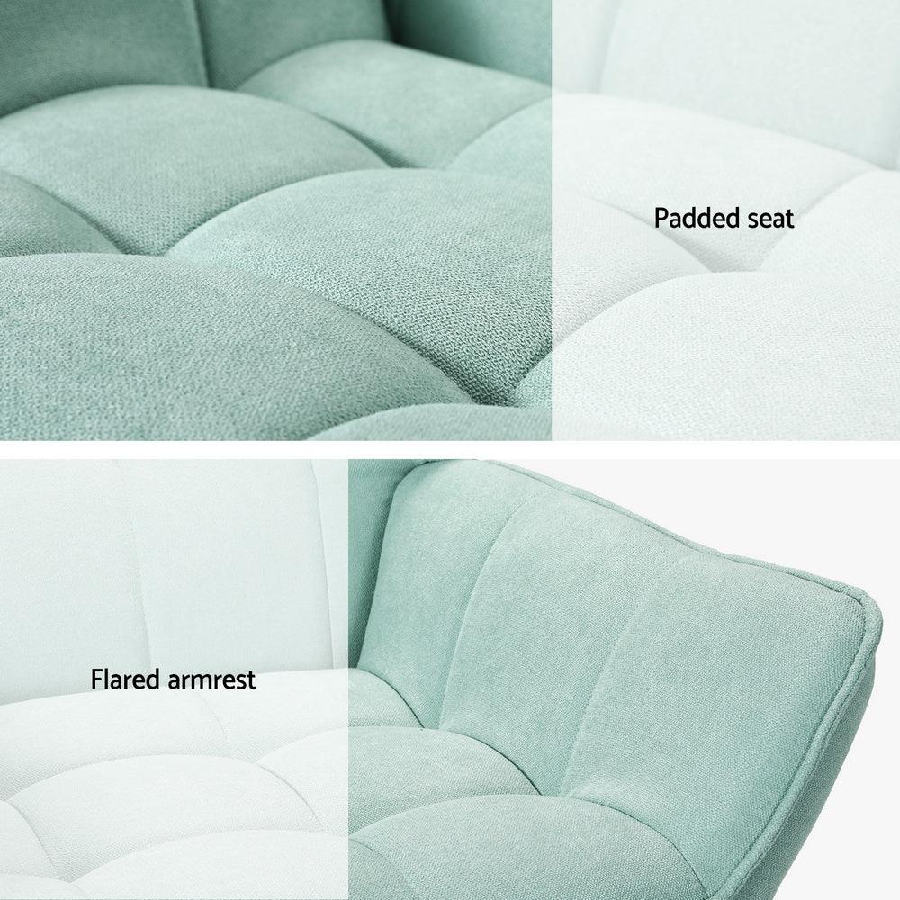 Artiss Armchair Lounge Chair Accent Chairs Sofa Linen Fabric Cushion Seat Blue - Mekamart Australia