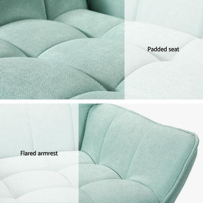 Artiss Armchair Lounge Chair Accent Chairs Sofa Linen Fabric Cushion Seat Blue - Mekamart Australia