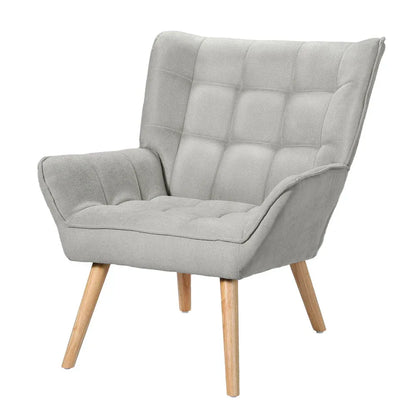Artiss Armchair Lounge Chair Accent Chairs Sofa Linen Fabric Cushion Seat Grey - Mekamart Australia