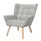 Artiss Armchair Lounge Chair Accent Chairs Sofa Linen Fabric Cushion Seat Grey - Mekamart Australia