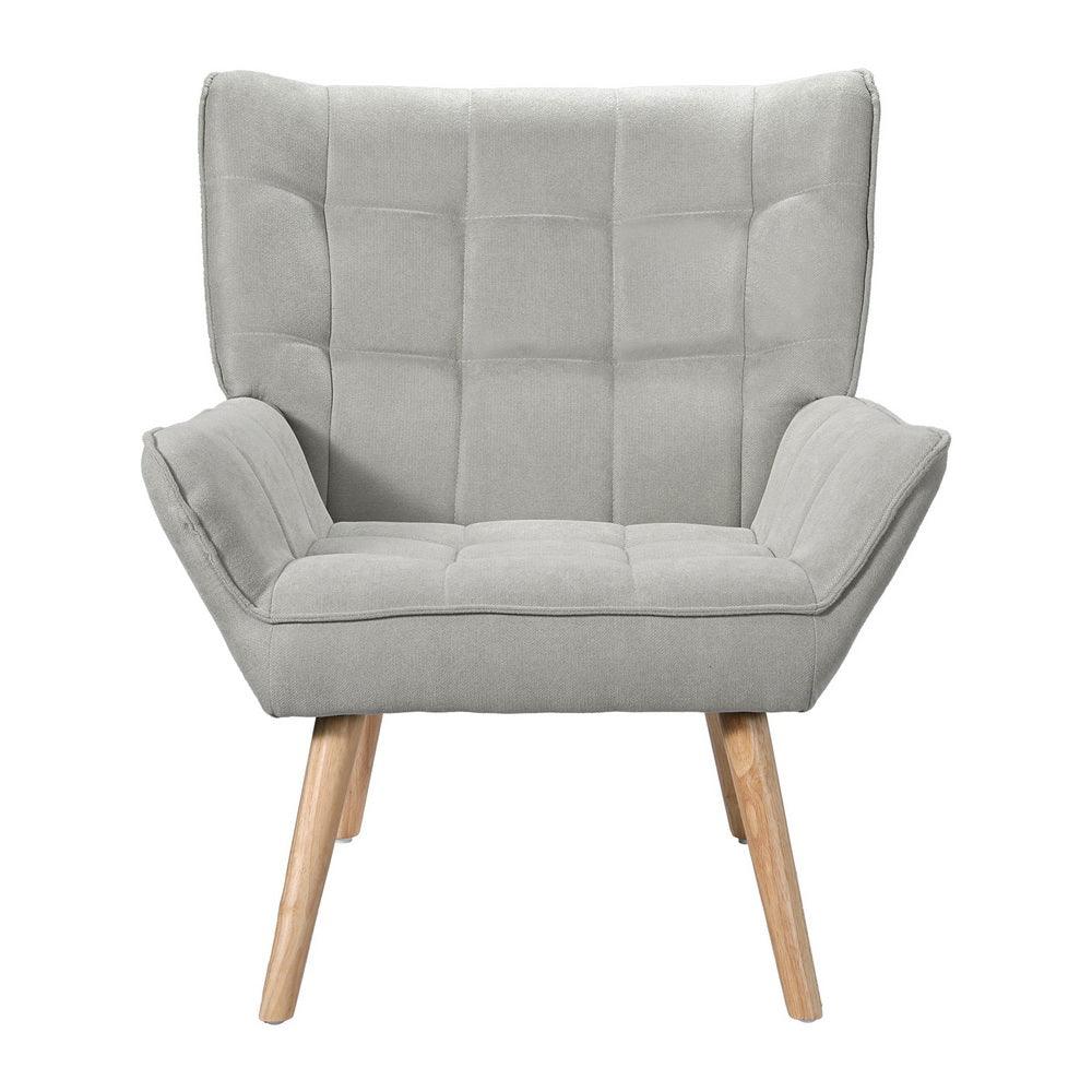 Artiss Armchair Lounge Chair Accent Chairs Sofa Linen Fabric Cushion Seat Grey - Mekamart Australia