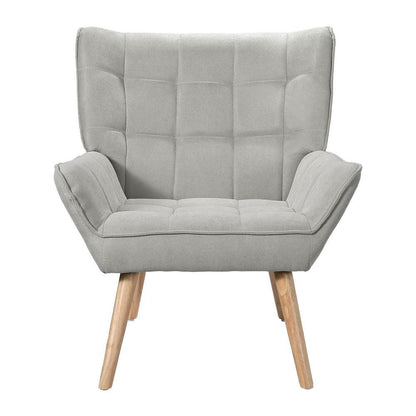 Artiss Armchair Lounge Chair Accent Chairs Sofa Linen Fabric Cushion Seat Grey - Mekamart Australia