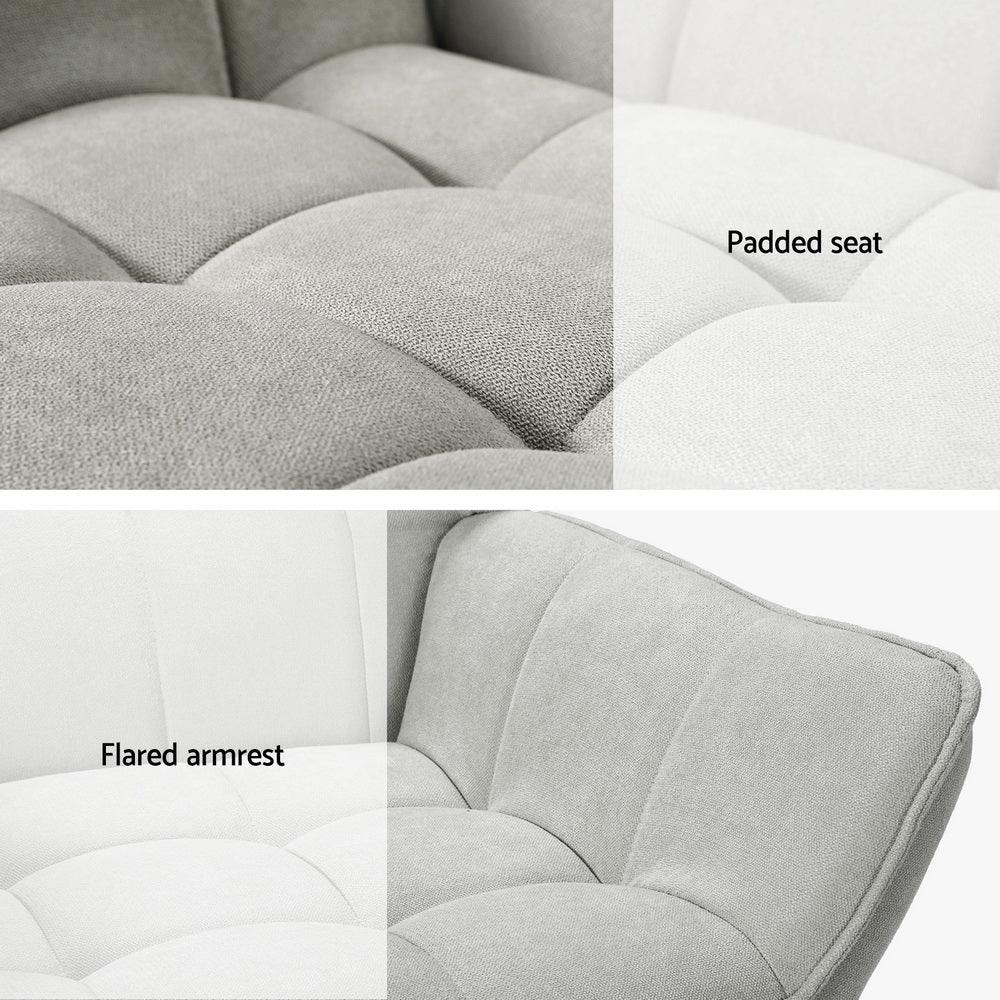 Artiss Armchair Lounge Chair Accent Chairs Sofa Linen Fabric Cushion Seat Grey - Mekamart Australia