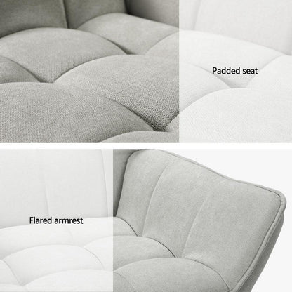 Artiss Armchair Lounge Chair Accent Chairs Sofa Linen Fabric Cushion Seat Grey - Mekamart Australia